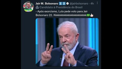 Após exorcismo Lula pede voto para Bolsonaro 22