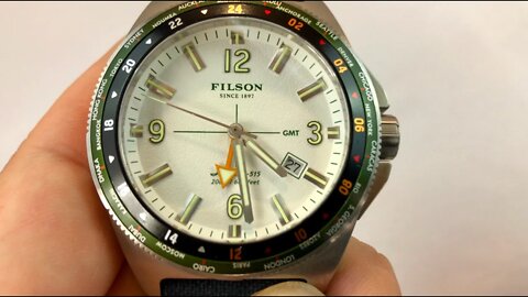 Filson Journeyman white dial 44mm GMT Watch manufactured by Shinola in Detroit review
