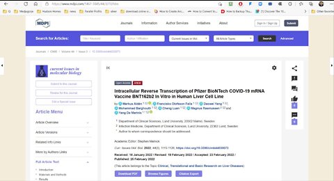 Intracellular Reverse Transcription of Pfizer BioNTech COVID-19 mRNA Vaccine