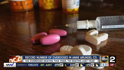Record number of opioid overdose deaths in anne arundel county