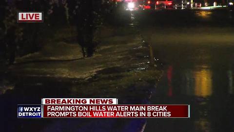 Water main break puts 8 Oakland County cities under Boil Water Advisory