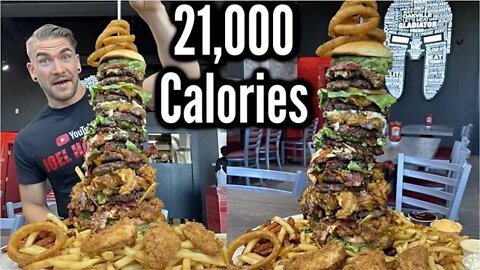 IMPOSSIBLE 25 PATTY BURGER CHALLENGE (OVER 11LB OF MEAT) | Canada's Biggest Burger | Man Vs Food