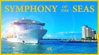 Symphony of the Seas Departs Port of Miami - 4K