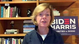 Senator Tammy Baldwin addresses voting in Wisconsin, election results