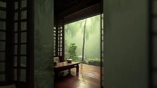 窗前雨林雨声助眠：缓解焦虑，提高心理韧性，助眠冥想BGM#rain #rainsounds #sleep #sleepmusic #shorts #shortsvideo