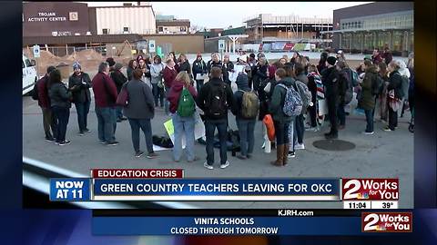 Hundreds of local teachers bused to OKC on day three of walkout