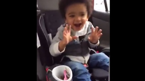 Toddler's dance moves fueled by ice cream and 80's music