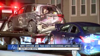 MPD officer, two kids recovering after crash