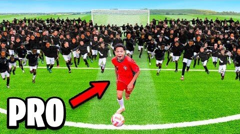 Can Kid Ronaldo Survive Football Match vs. 100 KIDS_