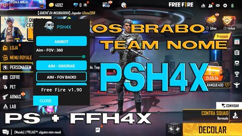 PSH4X ☠️ O NOVO MOD MENU💢 ANDROID E EMULADOR 💢