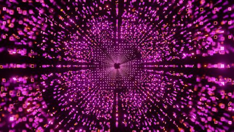 FREE background video vj loop | glowing pink neon dots nexus tunnel