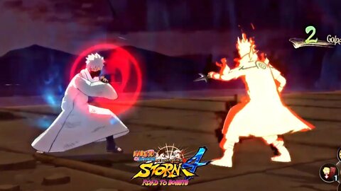 Kakashi Hokage Utiliza MANGEKYO SHARINGAN e Edo Minato Revida com modo KURAMA - Storm 4