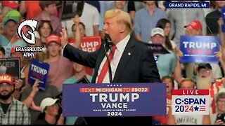 Trump Roasts his ‘Comb Over’ at the Rally in Grand Rapids, Michigan.