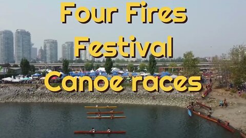 Canoe races with drone at Four Fires Festival Vancouver, BC