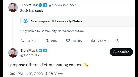Timcast - Elon Musk Calls Zuck A Cuck, Wants To MEASURE ZUCK'S JUNK, After Threads ...