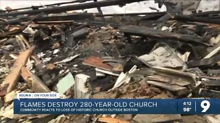 Fire destroys church in Boston