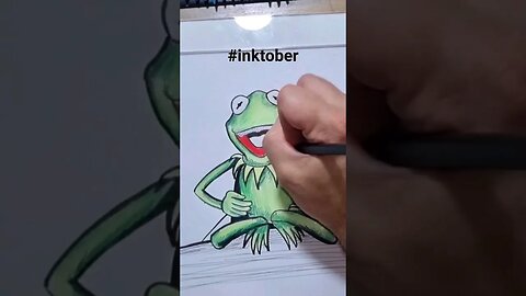 Como desenhar o Caco, Kermit dos Muppets - Inktober 2023 #inktober2023 #art #inktober #muppets