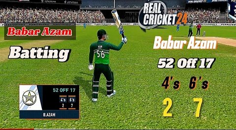 Babar Azam Batting against India 52 off 17 balls || Real Cricket 24 || Shahid Khan
