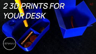 😀 2 Awesome 3D Prints For Your Office Desk - 3D Printed Pen Holder - 3D Printed Box