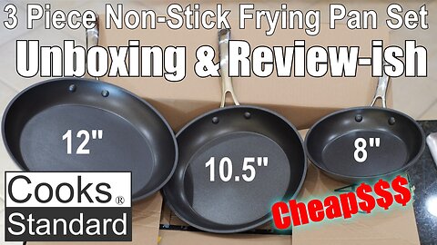 Cooks Standard 3 Piece Non-Stick Frying Pan Set Unboxing and Review