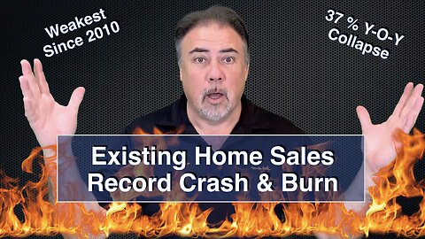 Existing Home Sales Record Crash & Burn - Housing Crash - Housing Bubble 2.0