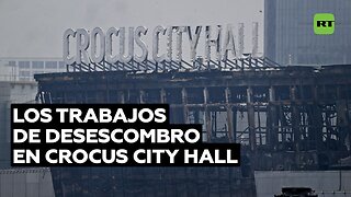 Equipos de rescate trabajan sin cesar en el desescombro del Crocus City Hall