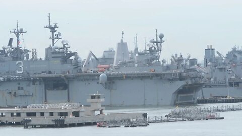 B-ROLL: Ships Depart Naval Station Norfolk Ahead of Hurricane Dorian