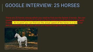 Google Interview 25 Horses 5 track