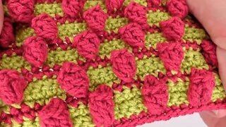 How to crochet Raised Popcorn stitch simple pattern for blanket by marifu6a