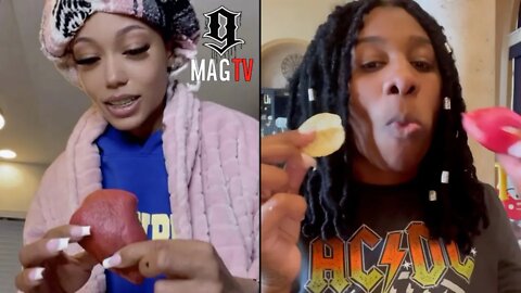 Coi Leray Tries Supa Cents Pig Lip & Chip Challenge! 🤮