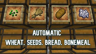 Automatic Wheat, Seeds, Bread, Bonemeal Farm Minecraft Bedrock 1.19 MCPE attached to Iron Farm