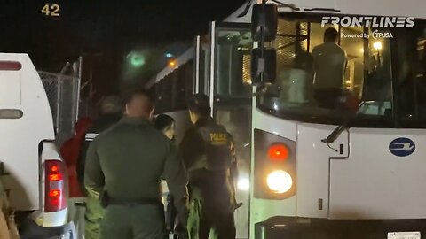 EL PASO last night- Border Patrol agents try to block the press