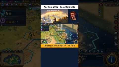 #oneturnadaychallenge #civ6 – Turn 115 - END OF CLASSICAL ERA! #shorts