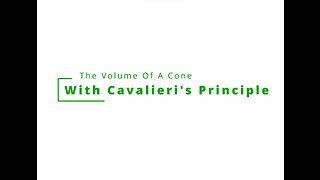 Volume Of A Cone Using Cavalieri's Principle