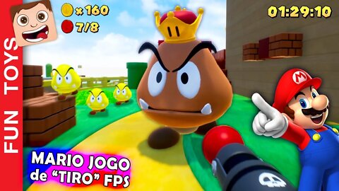 Um jogo de "TIRO" do Mario!? Como seria um jogo do Mario em Primeira Pessoa? 😂 Mario FPS! Speed Run!