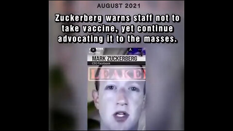 Leaked Video Of Mark Zuckerberg Warning His Staff Not To Take A COVID Vaccine