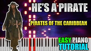 He's a Pirate - Pirates Of The Caribbean | Easy Piano tutorial