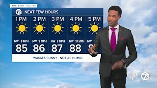 The heat continues with storms possible