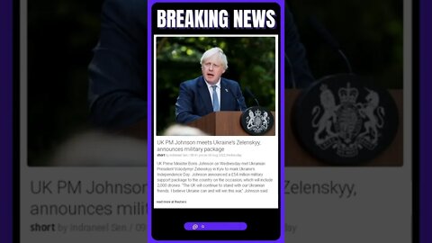 Boris Johnson meets with Ukrainian President Zelenskyy and announces a new military package #shorts