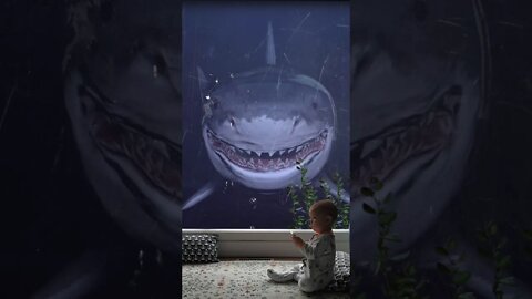 Megaladon behind the window