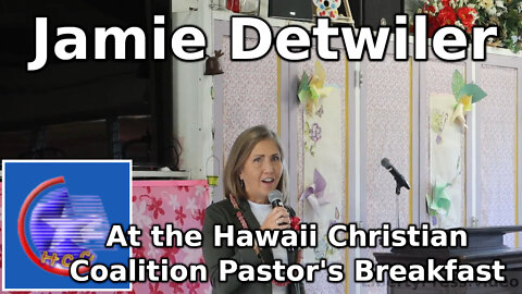 Jamie Detwiler at the Hawaii Christian Coalition Pastor's Breakfast