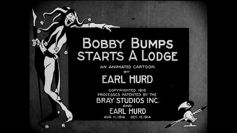 "Bobby Bumps Starts A Lodge" (1916 Original Black & White Film)