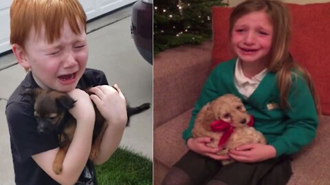Cute Kids Cry Tears Of Joy for New Puppy Surprise Gift Compilation 🎁🐶