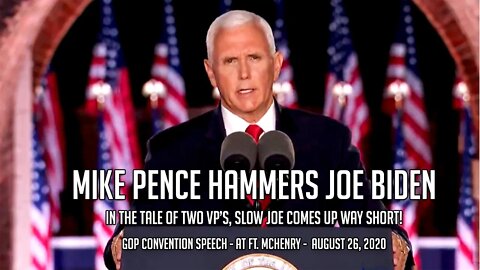 Mike Pence to Joe Biden: You Suck! Pence speech at the 2020 RNC sets the record straight.