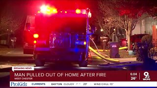 Man rescued from house fire