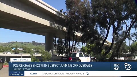 Police chases in Sorrento Valley after suspect jumps from 805 overpass