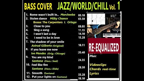 Bass cover JAZZ WORLD CHILL Vol 1 _ Chords, Lyrics, Clips, Clocks