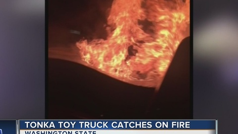 Toy Tonka truck sparks fire in real pickup truck
