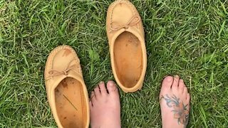 Earthing moccasins for a barefoot lifestyle