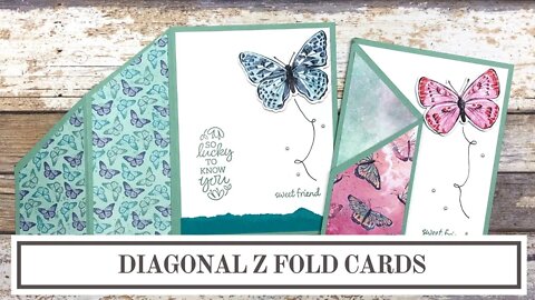 Diagonal Z Fold Card | Butterfly Brilliance